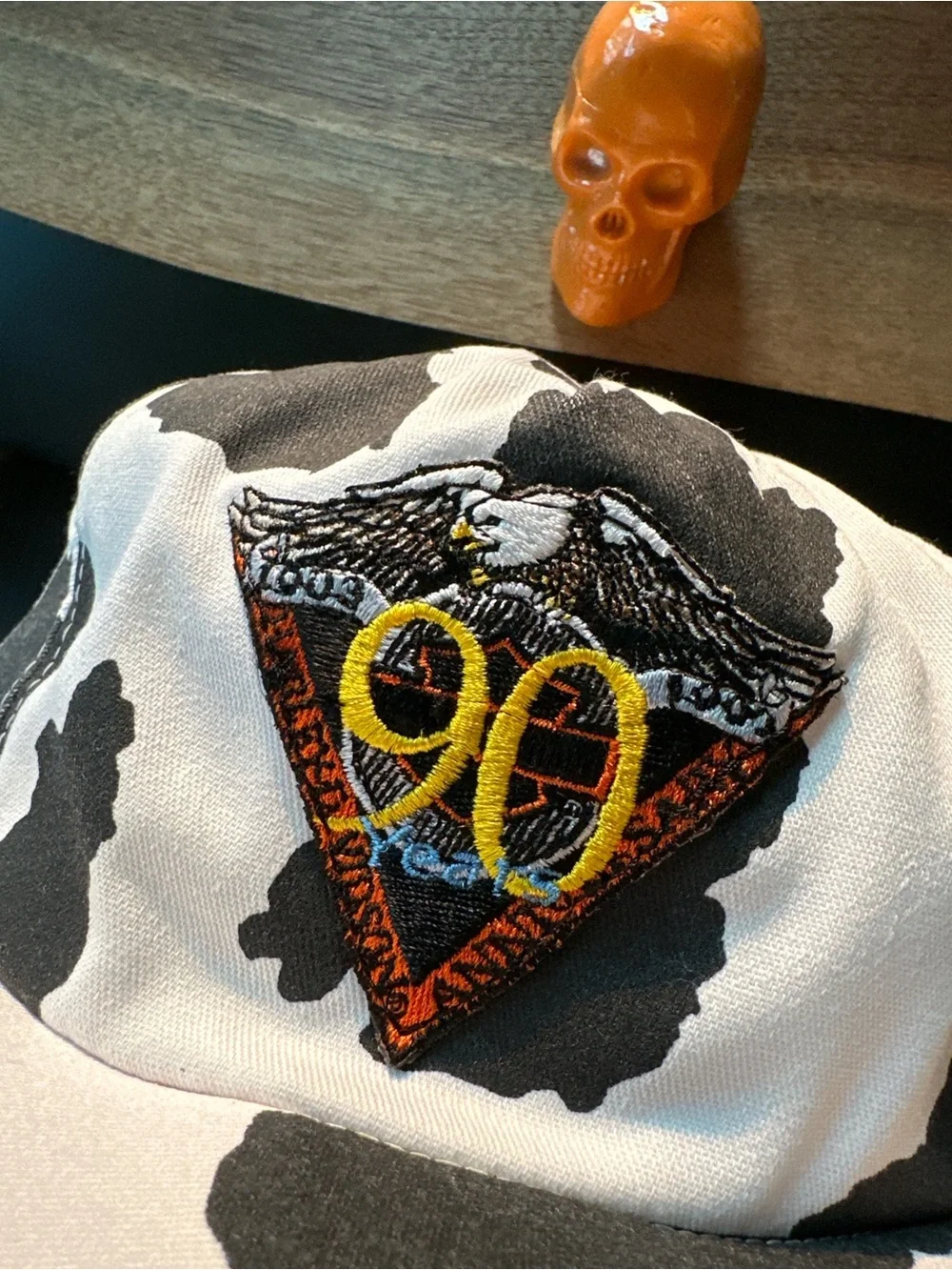 90s Harley Davidson cow print hat